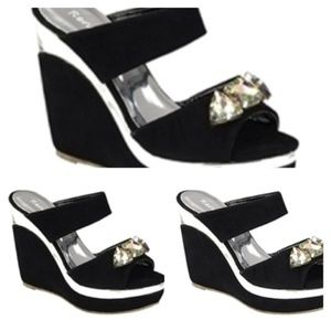 Angel Rhinestone wedge heel